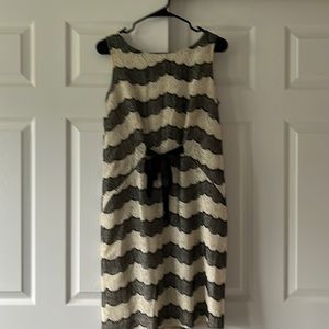 Black & Ivory Stripe Laced Dress- NY and Company - Size 6